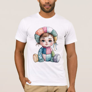 Schattigee Waterverf Patchwork Baby Snow Woman T-shirt
