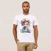 Schattigee Waterverf Patchwork Baby Snow Woman T-shirt (Voorkant volledig)