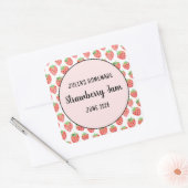 Schattigee Waterverf Patroon Aardbeienjam Vierkante Sticker (Envelop)