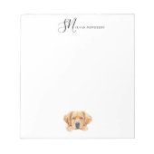 Schattigee Waterverf Peeking Golden Gepersonalisee Notitieblok (Voorkant)