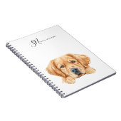 Schattigee Waterverf Peeking Golden Gepersonalisee Notitieboek (Rechterzijde)