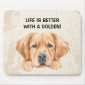 Schattigee Waterverf Peeking Golden  Muismat (Voorkant)