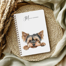 Schattigee Waterverf Peeking Yorkie gepersonalisee