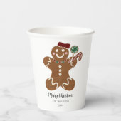 Schattigee Waterverf peperkoek meisje Papieren Bekers (Achterkant)