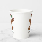 Schattigee Waterverf peperkoek meisje Papieren Bekers (Rechts)