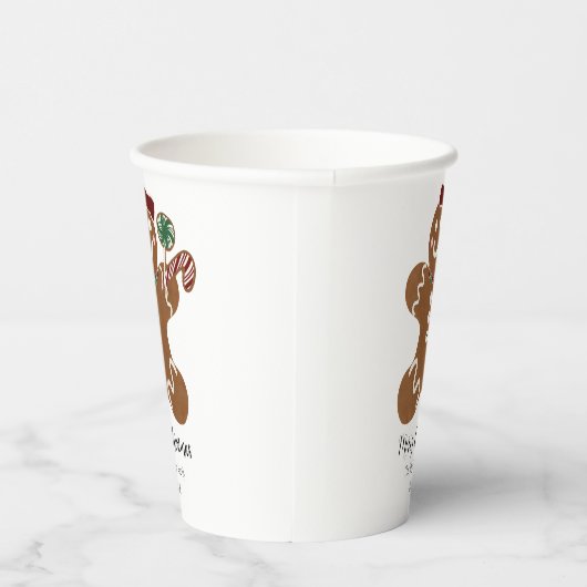 Schattigee Waterverf peperkoek meisje Papieren Bekers (Rechts)