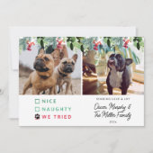 Schattigee Waterverf Pet Foto Kerst Feestdagenkaart (Voorkant)