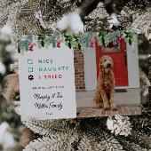 Schattigee Waterverf Pet Foto Kerst Feestdagenkaart