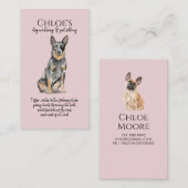 Schattigee Waterverf Pet Sitter Dog Walker Pet Car Visitekaartje (Voorkant / Achterkant)