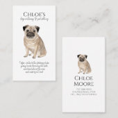Schattigee Waterverf Pet Sitter Dog Walker Visitekaartje (Voorkant / Achterkant)
