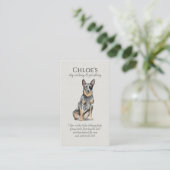 Schattigee Waterverf Pet Sitter Dog WalkerZakelijk Visitekaartje (Staand voorkant)