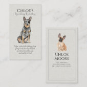 Schattigee Waterverf Pet Sitter Dog WalkerZakelijk Visitekaartje (Voorkant / Achterkant)