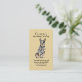 Schattigee Waterverf Pet Sitter Dog WalkerZakelijk Visitekaartje (Staand voorkant)