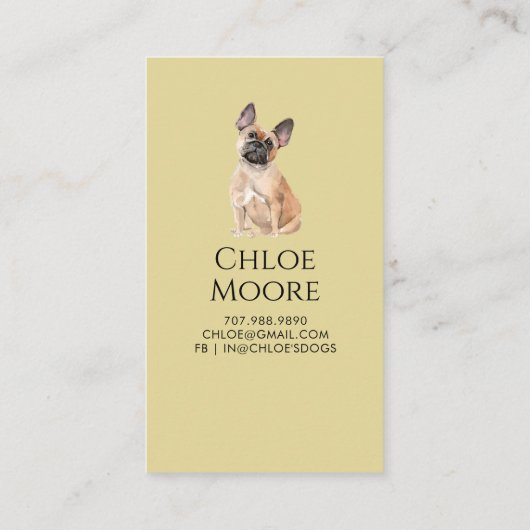 Schattigee Waterverf Pet Sitter Dog WalkerZakelijk Visitekaartje (Achterkant)