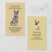 Schattigee Waterverf Pet Sitter Dog WalkerZakelijk Visitekaartje (Voorkant / Achterkant)