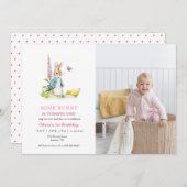 Schattigee Waterverf Peter Rabbit 1e verjaardag Kaart (Voorkant / Achterkant)