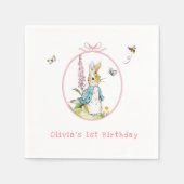 Schattigee waterverf Peter Rabbit 1e verjaardag Servet (Voorkant)