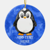 Schattigee Waterverf pinguïn blauw Keramisch Ornament (Voorkant)