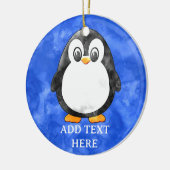 Schattigee Waterverf pinguïn blauw Keramisch Ornament (Links)