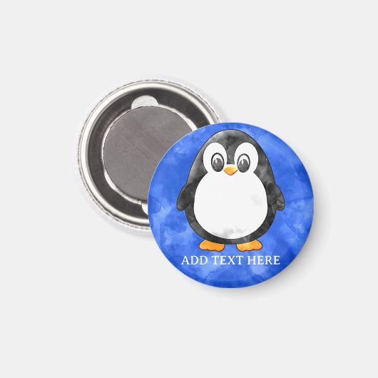 Schattigee Waterverf pinguïn blauw Magneet (Voorkant / Achterkant)
