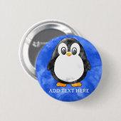 Schattigee Waterverf pinguïn blauw Ronde Button 5,7 Cm (Voorkant /achterkant)