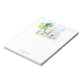 Schattigee Waterverf Pink Beach House Note Pads Notitieblok (Linkerzijde)