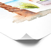 Schattigee Waterverf Pink Beach House Perfect Poster (Hoek)