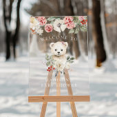 Schattigee Waterverf Polar Beer Baby shower Welkom Acryl Bord