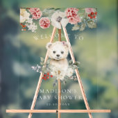 Schattigee Waterverf Polar Beer Baby shower Welkom Acryl Bord (Neutraal)