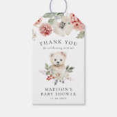 Schattigee Waterverf Polar Beer Winter Baby shower Cadeaulabel (Voorkant)