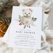 Schattigee Waterverf Polar Beer Winter Baby shower Kaart