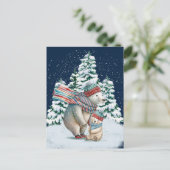 Schattigee Waterverf Polar Beren Briefkaart (Staand voorkant)