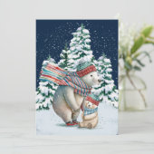 Schattigee Waterverf Polar Beren Feestdagenkaart (Staand voorkant)