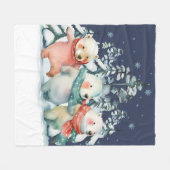 Schattigee Waterverf Polar Beren Fleece Deken (Voorkant (Horizontaal))