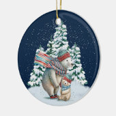 Schattigee Waterverf Polar Beren Keramisch Ornament (Links)