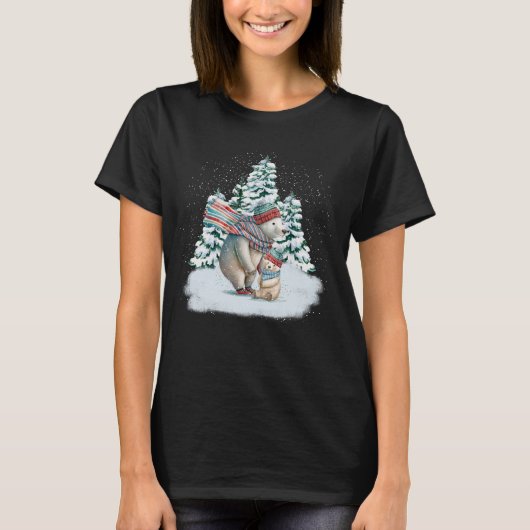 Schattigee Waterverf Polar Beren T-shirt (Voorkant)