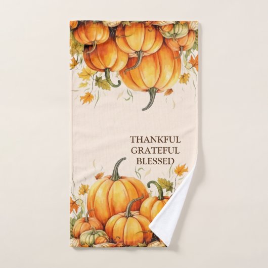 Schattigee Waterverf pompoen dankbaar dankbaar gez Bad Handdoek (Handdoek)