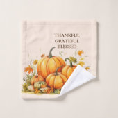 Schattigee Waterverf pompoen dankbaar dankbaar gez Bad Handdoek (Wasdoekje)