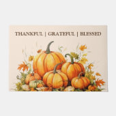 Schattigee Waterverf pompoen dankbaar dankbaar gez Deurmat (Voorkant)