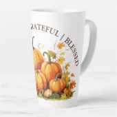 Schattigee Waterverf pompoen dankbaar dankbaar gez Latte Mok (Rechterhoek)