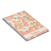 Schattigee Waterverf Pompoen Patch aangepaste naam Notitieboek (Rechterzijde)