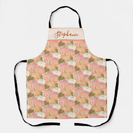 Schattigee Waterverf Pompoen Patch aangepaste naam Schort