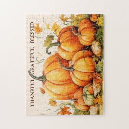 Schattigee Waterverf pompoenen dankbaar dankbaar d Legpuzzel (Verticaal)