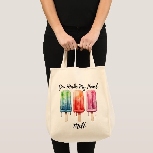 Schattigee Waterverf Popsicle Summer Tote Bag (Voorkant (product))