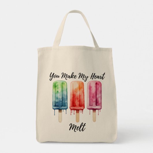 Schattigee Waterverf Popsicle Summer Tote Bag (Achterkant)