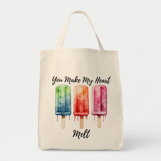 Schattigee Waterverf Popsicle Summer Tote Bag (Voorkant)