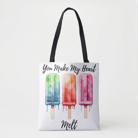 Schattigee Waterverf Popsicle Summer Tote Bag (Voorkant)