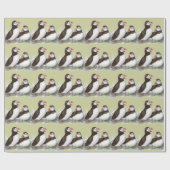 Schattigee Waterverf Puffin Bird Wildlife Animal A Cadeaupapier (Vlak)