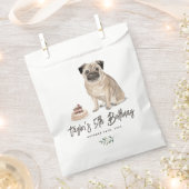 Schattigee Waterverf Pug Dog Verjaardagsfeestje Bedankzakje (Geknipt)