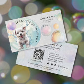 Schattigee Waterverf Puppy Bubble Suds Dog Groomer Afsprakenkaartje